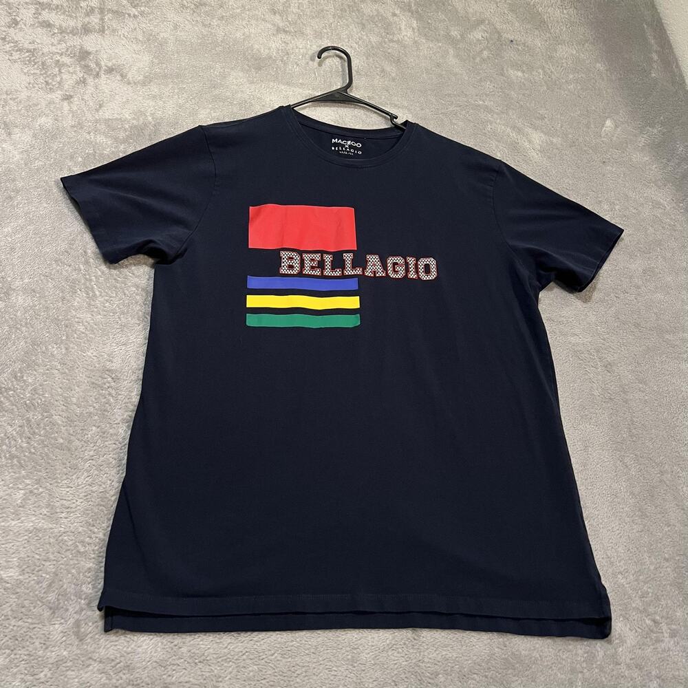 Maceoo x Bellagio Shirt Mens XL Navy Graphic Short Sleeve Cotton Crewneck Tee